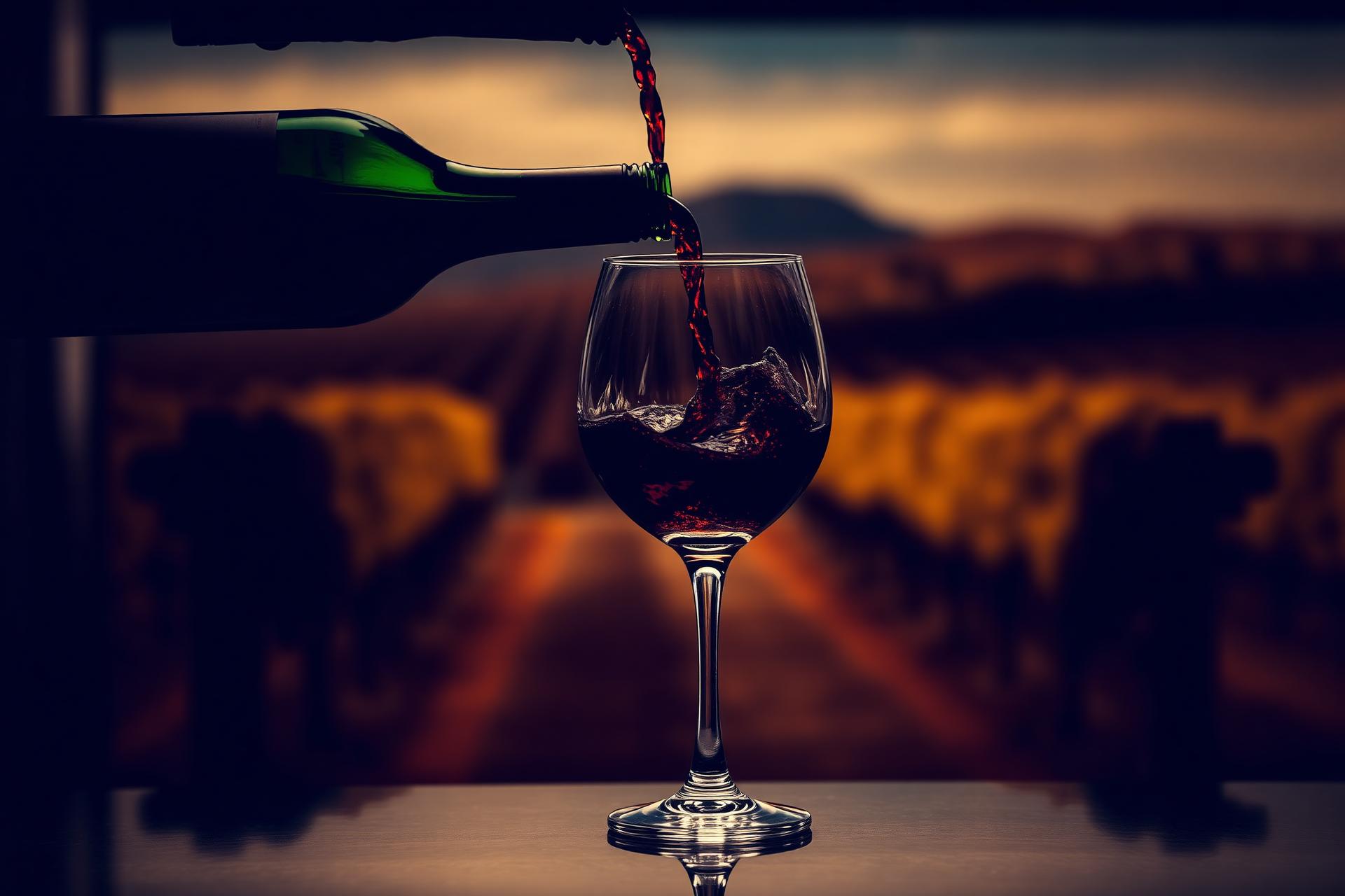 Vino tinto siendo servido